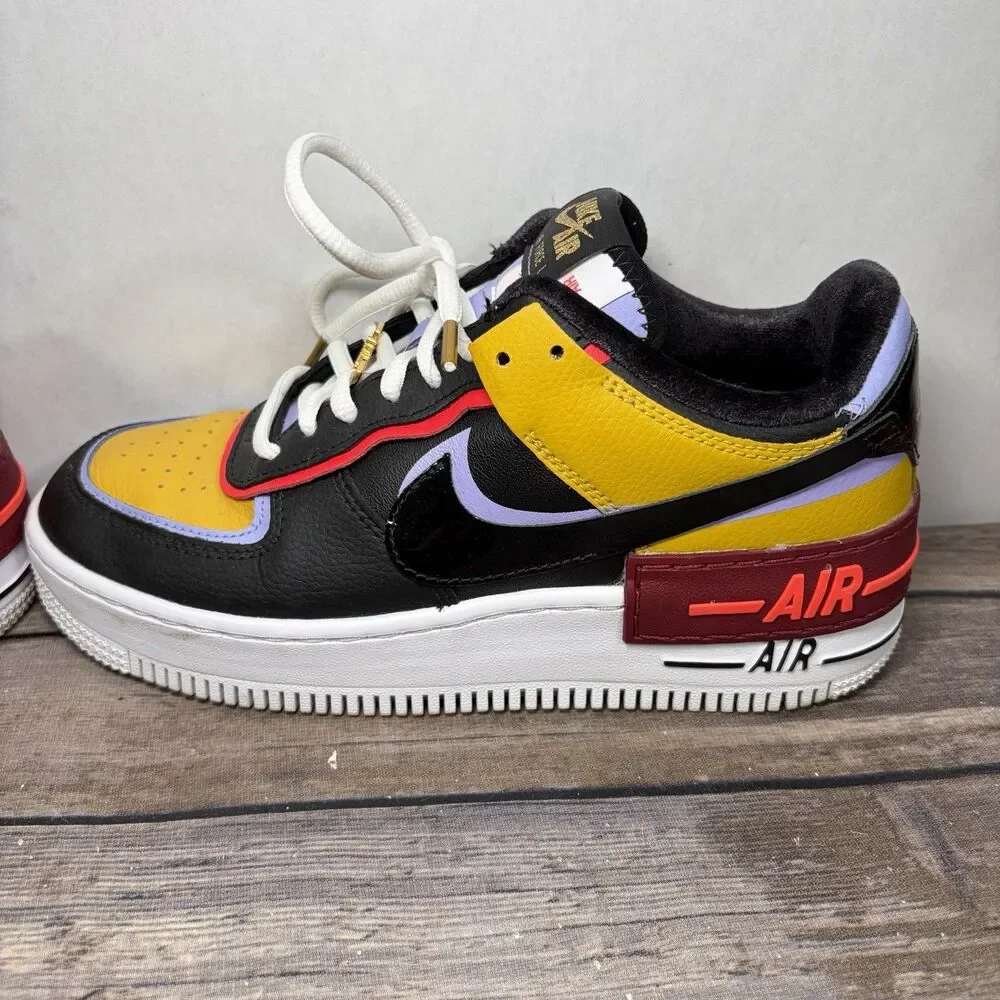 Nike Air Force 1 Low Shadow Sisterhood Dark Sulfer Sneakers Womens 7 DO6114-700
